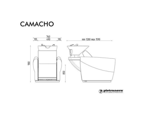 Мойка парикмахерская CAMACHO FIRST - JET MASSAGE