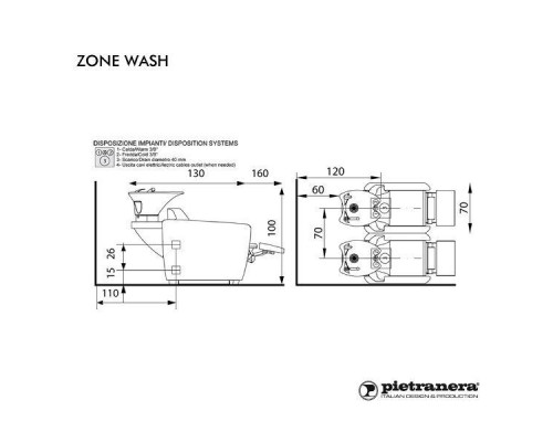 Мойка парикмахерская ZONE WASH CLASSIC